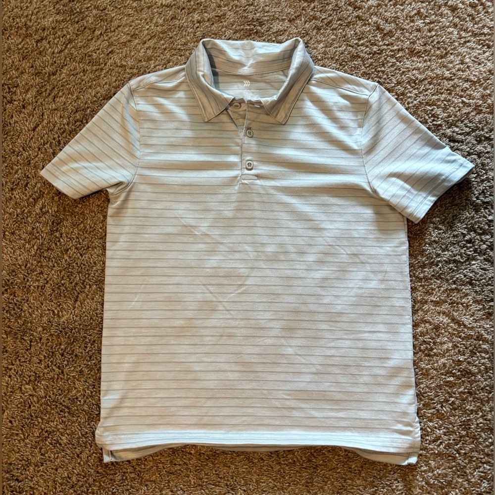 Boy’s All in Motion Golf Shirt Light Gray Size L (10-12)